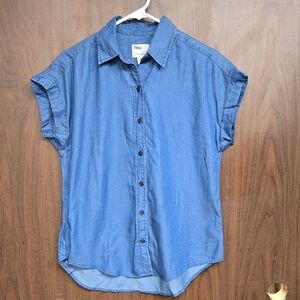 Tilley Size S Blue Casual Button Down Tencel T-Shirt